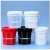 曦润 塑料桶带盖小水桶冰粉用桶5L10升酱料分装密封桶冰激凌桶 6L-乳白色（欧式桶） 不能多次密封