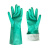 XU5320 丁腈橡胶手套防油防化工业耐酸碱防滑防水丁晴劳保加长手套 绿色 L