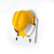 安全帽放置架摆放架子车间壁挂式塑料安全帽架BONHAMS办公室挂架 单口帽架壁挂 黄色