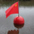 初构想高强度塑料浮球ABS双耳加筋圆型航道设施警示水上划赛道渔网浮标 直径25cm红色警示灯
