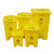 垃圾桶脚踏式废弃物卫生桶方形黄色加厚利器盒锐盒一次性塑料 利器盒6.5L圆形 黄色