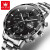 欧利时新款男士手表全自动机械防水钢带日历星期多功能夜光礼盒时尚腕表 OLS-6683男-本色黑面