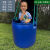 150L法兰桶加厚开口塑料桶圆桶带盖储水化工桶海鲜发酵泔水密封桶 150L单桶+两边开孔带手提绳