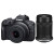 佳能（Canon）EOS R100 微单相机套机 小型便携旅游高清数码照相机 4K视频拍摄 新款 R100 18-45+55-210双镜头 黑色