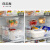 inomata 日本进口冰箱收纳神器分层置物架整理神器收纳筐冰箱保鲜盒食品收纳架 宽款大号收纳架2个