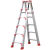定制适用梯子加宽加厚铝合金双侧工程人字合梯伸缩折叠扶梯阁楼梯 彩色全加固款1.5米（铝合金材质）