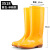 沸耐笙 FNS-24295 牛筋底黄色水靴劳保PVC水鞋 高筒黄色【无棉】40 1双