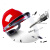 盛融乾电焊面罩安全帽式支架面屏防护冲击头戴式焊帽工专用烧氩弧焊接 红色安全帽+支架+白屏