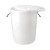 海斯迪克 HKCC17 塑料大水桶 圆形收纳桶 酒店厨房储水桶 白色100L带盖