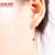 金龙珠宝 18k金耳线女款 时尚爱心耳线AU750玫瑰金耳线 GK213D K红（红色一对）