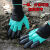 适用于挖土手套种花园艺带爪加厚绒胶种植养护不脏手指甲保护保暖 点胶手套1双(不带爪)
