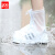 者也（ZYE）雨靴雨鞋套男女通用防水防滑雨靴套加厚底pvc透明雨鞋 透明磨砂 43码 
