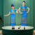 秀丝路西双版纳傣族服装男童三月三儿童女舞蹈演出服泼水节 傣族儿童女短袖 贈头花 140cm 50斤左右