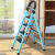定制适用梯子折叠梯多功能加厚室内人字梯移动楼梯登高梯子扶梯爬梯凳 防滑3步梯蓝-不锈钢-承重