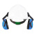 梅思安 10087423 左/右系列 高衰减耳罩 防噪音耳罩 蓝 头盔式 1个