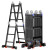 比力（BILI） 多功能折叠梯子铝合金加厚伸缩人字梯工程楼梯轻便型家用梯 直梯9.2米=人字4.4米 黑色5.0mm