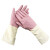 海斯迪克 HK-5178 胶皮清洁手套 乳胶橡胶耐用手套 洗碗防水保洁工作劳保手套 38cm粉色S码（5双）