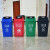 简厚 新款分类摇盖垃圾桶商用物业室内外塑料大号垃圾箱垃圾桶 绿色60L