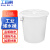 工百利 GBL-324圆形塑料大水桶工业储水桶环卫大容量垃圾桶带盖 白色-100L