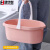 集华世 长方形手提塑料拖布桶【粉色37.5*19*19cm】JHS-0253