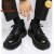 西域骆驼（VANCAMEL）品牌西装皮鞋男款春夏风商务正装增高休闲软底防水黑色大头鞋 黑色潮流款 43