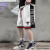 杉沙奕彤（ShanSha Yitong）美式篮球短裤男春季复古潮牌运动裤四五分裤速干透气健身跑步裤 JD帽衫背心白色+精英黑色短裤 XXL（180-185高，155-175斤）