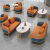 贝拉曼 沙发2022年新款小户型沙发售楼处洽谈桌椅组合沙发茶几北欧沙发 橙色