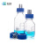 蓝盖试剂加料补料瓶1/2/3/4通不锈钢开孔盖含螺口玻璃瓶子100 250 250ml双通 小号