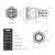 汇君 16mm平面金属按钮开关防水LED环形灯 红色 3-8V自锁式带插座