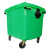 简厚 大号环卫垃圾桶垃圾车带盖挂车小区医疗市政垃圾分类大垃圾桶 绿色加厚款1100L