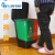 双桶垃圾分类垃圾桶带盖脚踏可回收厨房干湿分离大号公共场合 40L双桶加厚蓝可回收+灰其他