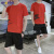 GP 套装男夏季休闲运动青年短袖T恤学生韩版潮流透气短裤帅气两件套 N001荧光绿 M 155-160CM