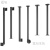 显昂简约楼梯扶手现代设计创意阁楼别墅围栏防护栏杆极简商用铁艺扶梯 黑圆管Z型扶手(每米)