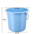 手提塑料大号水桶加厚储水用桶学生用洗澡带盖洗衣小圆桶 光滑款蓝色25.5cm