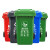 兰诗（LAUTEE）LJT2216 普通分类款大号物业环卫垃圾桶 红色100L