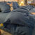 OLOEY 水洗棉床单四件套四季可用简约北欧风床上被套宿舍单双人三件套 纯色 墨兰【新升级面料】 0.9床【三件套】被套150*200