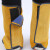 牛皮护脚套防焊渣焊工鞋套焊接隔热电焊护腿防护用品 大毡扣*黄色