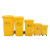 海斯迪克 gnjz-1313 垃圾桶 黄色废物桶 塑料垃圾桶带盖 240L加厚带轮
