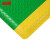 冰禹 BYlj-171 车间警示垫子 流水线工厂打包台地垫 防滑加厚耐磨地垫 绿黄0.6m*0.45m*20mm