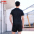 李宁（LI-NING）羽毛球健身运动户外跑步训练休闲短袖T恤ATSP503-1 黑色 M码 男款