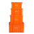 海柯帝 塑料收纳箱带盖 加厚工业风储物整理箱周转箱杂物存放箱置物箱存储箱 活力橙 大号52*38*32cm