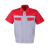 斯卡地尔（Scotoria）半袖工作服套装 分体式夏季半袖舒适高棉TC1501 红灰拼色 M