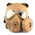 防毒面具真人水弹枪全脸骷髅防护cs面罩装备cosplay道具模型 单罐防毒面具泥色（透明镜片）