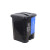 卫洋WY-0214 垃圾分类干湿分离垃圾桶双桶脚踏式加厚厨房大小号商用垃圾箱 40L 黑蓝