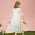 ABC KIDS女童连衣裙2024夏装儿童薄款透气网纱裙中大童公主裙子 白色 120