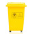 海斯迪克 gnjz-1313 垃圾桶 黄色废物桶 塑料垃圾桶带盖 100L加厚带轮