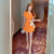 映雯欧洲站法式小个子西装连衣裙女夏季薄款气质收腰短袖蝴蝶结小西服 KH66橙色 橙色 S 75-95斤