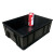 冰禹 BYlj-152 防静电黑色周转箱 塑料加厚收纳箱零件盒 5号带盖480*355*170