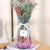 盛世泰堡 玻璃花瓶插花瓶干花满天星仿真花水养植物水培容器小花瓶客厅装饰摆件 蓝紫渐变22cm