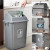 阿斯卡利 垃圾桶大号商用摇盖厨房餐饮学校物业果皮箱办公室厕所用翻盖垃圾箱 100L灰色-无盖【加厚款】